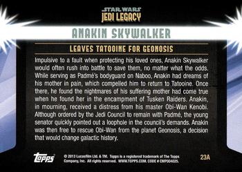 2013 Topps Star Wars: Jedi Legacy #23A A life-changing disregard of advisement / Leaves Tatooine for Geonosis Back