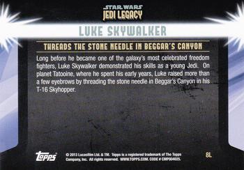2013 Topps Star Wars: Jedi Legacy #8L Daredevil abilities / Threads the Stone Needle in Beggar's canyon Back
