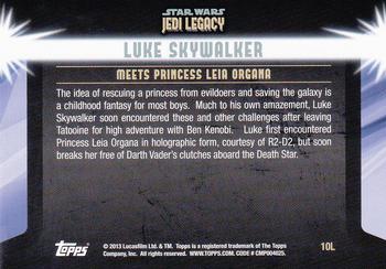 2013 Topps Star Wars: Jedi Legacy #10L Introduction to Royalty / Meets Princess Leia Organa Back