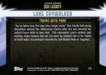 2013 Topps Star Wars: Jedi Legacy #13L Late Jedi Training / Trains with Yoda Back