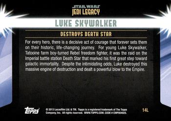 2013 Topps Star Wars: Jedi Legacy #14L Act of extreme bravery / Destroys Death Star Back