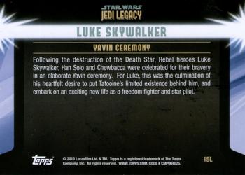 2013 Topps Star Wars: Jedi Legacy #15L Celebration of Heroism / Yavin Ceremony Back