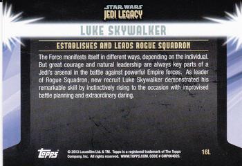 2013 Topps Star Wars: Jedi Legacy #16L Pilot Squad Leader / Establishes and leads Rogue Squadron Back