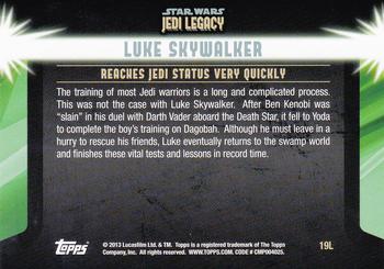 2013 Topps Star Wars: Jedi Legacy #19L Truncated Trial / Reaches Jedi status very quickly Back