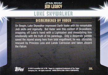 2013 Topps Star Wars: Jedi Legacy #30L Dismemberment / Dismembered by Vader Back