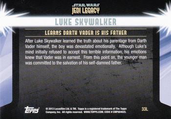 2013 Topps Star Wars: Jedi Legacy #33L A Difficult truth / Learns Darth Vader is his Father Back