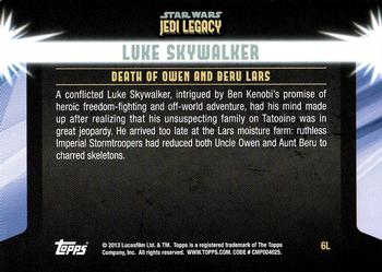 2013 Topps Star Wars: Jedi Legacy #6L Death of a Guardian / Death of Owen and Beru Lars Back