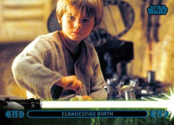 2013 Topps Star Wars: Jedi Legacy - Blue Foil #1A Clandestine Birth / Born into slavery Front