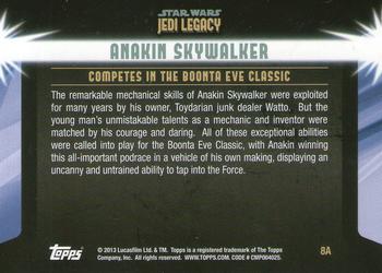 2013 Topps Star Wars: Jedi Legacy - Blue Foil #8A Daredevil abilities / Competes in the Boonta Eve Classic Back