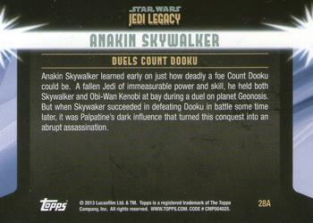 2013 Topps Star Wars: Jedi Legacy - Blue Foil #28A Challenge of a fallen Jedi / Duels Count Dooku Back