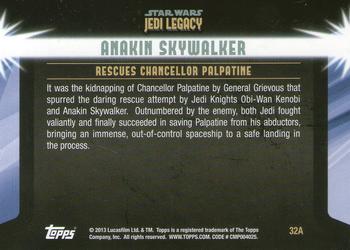 2013 Topps Star Wars: Jedi Legacy - Blue Foil #32A A Daring rescue / Rescues Chancellor Palpatine Back