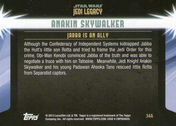 2013 Topps Star Wars: Jedi Legacy - Blue Foil #34A The Jabba Factor / Jabba is an ally Back