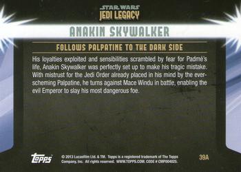2013 Topps Star Wars: Jedi Legacy - Blue Foil #39A The Moment of Truth / Follows Palpatine to the Dark Side Back