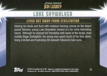 2013 Topps Star Wars: Jedi Legacy - Blue Foil #4L Isolation in Youth / Lived out away from civilization Back