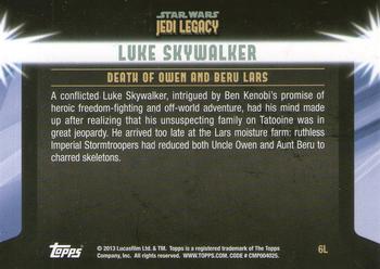 2013 Topps Star Wars: Jedi Legacy - Blue Foil #6L Death of a Guardian / Death of Owen and Beru Lars Back
