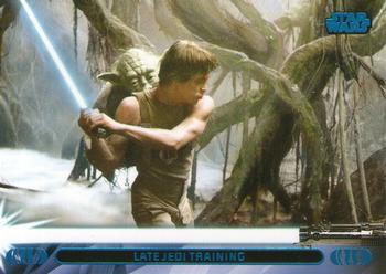 2013 Topps Star Wars: Jedi Legacy - Blue Foil #13L Late Jedi Training / Trains with Yoda Front