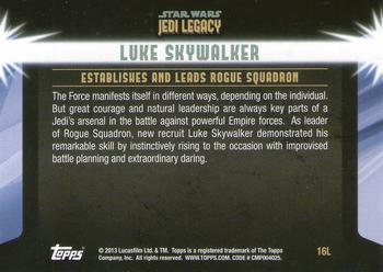 2013 Topps Star Wars: Jedi Legacy - Blue Foil #16L Pilot Squad Leader / Establishes and leads Rogue Squadron Back
