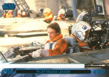 2013 Topps Star Wars: Jedi Legacy - Blue Foil #16L Pilot Squad Leader / Establishes and leads Rogue Squadron Front