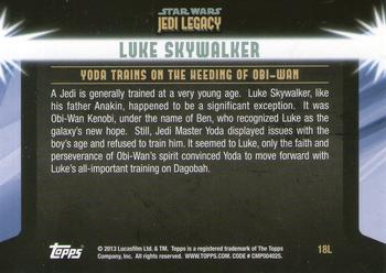 2013 Topps Star Wars: Jedi Legacy - Blue Foil #18L Too Old to Train / Yoda trains on the heeding of Obi-Wan Back