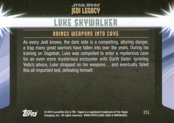 2013 Topps Star Wars: Jedi Legacy - Blue Foil #21L Temptation of the Dark Side / Brings weapons into Cave Back