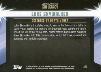 2013 Topps Star Wars: Jedi Legacy - Blue Foil #29L Loss of a powerful Dark opponent / Defeated by Darth Vader Back