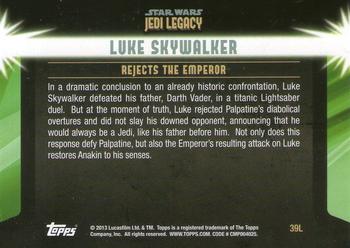2013 Topps Star Wars: Jedi Legacy - Blue Foil #39L The Moment of Truth / Rejects the Emperor Back