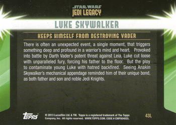 2013 Topps Star Wars: Jedi Legacy - Blue Foil #43L Moment of Clarity / Keeps himself from destroying Vader Back