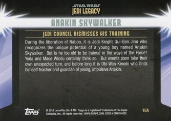 2013 Topps Star Wars: Jedi Legacy - Magenta Foil #18A Too Old to Train / Jedi Council dismisses his training Back