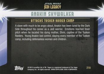 2013 Topps Star Wars: Jedi Legacy - Magenta Foil #21A Temptation of the Dark Side / Attacks Tusken Raider Camp Back
