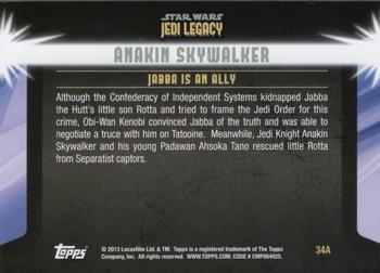 2013 Topps Star Wars: Jedi Legacy - Magenta Foil #34A The Jabba Factor / Jabba is an ally Back