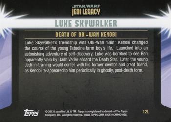 2013 Topps Star Wars: Jedi Legacy - Magenta Foil #12L Death of a Mentor / Death of Obi-Wan Kenobi Back