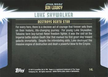 2013 Topps Star Wars: Jedi Legacy - Magenta Foil #14L Act of Extreme Bravery / Destroys Death Star Back