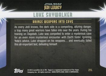 2013 Topps Star Wars: Jedi Legacy - Magenta Foil #21L Temptation of the Dark Side / Brings Weapons into Cave Back