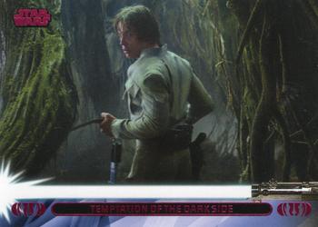 2013 Topps Star Wars: Jedi Legacy - Magenta Foil #21L Temptation of the Dark Side / Brings Weapons into Cave Front