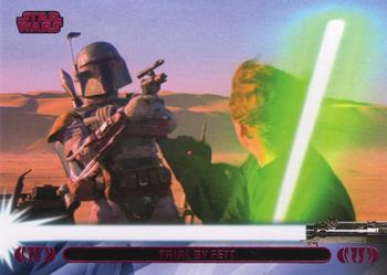2013 Topps Star Wars: Jedi Legacy - Magenta Foil #25L Trial by Fett / Attacked by Boba Fett Front