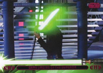 2013 Topps Star Wars: Jedi Legacy - Magenta Foil #42L Dark Urging of the Emperor / Embraces Anger to Defeat Darth Vader Front