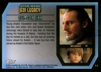 2013 Topps Star Wars: Jedi Legacy - Influences #I-1 Qui-Gon Jinn Back