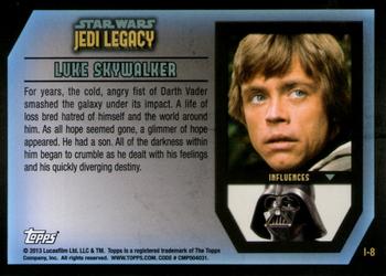 2013 Topps Star Wars: Jedi Legacy - Influences #I-8 Luke Skywalker Back