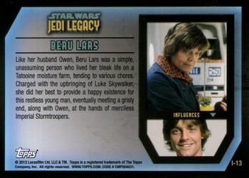 2013 Topps Star Wars: Jedi Legacy - Influences #I-13 Beru Lars Back