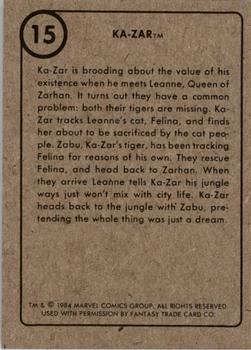 1984 FTCC Marvel Superheroes First Issue Covers #15 Ka-Zar Back