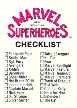 1984 FTCC Marvel Superheroes First Issue Covers #60 Checklist Front