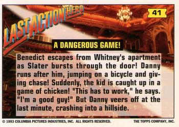 1993 Topps Last Action Hero #41 A Dangerous Game! Back