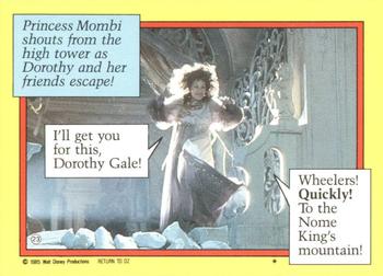 1985 Topps Return to Oz #23 (Jack and Dorothy) Back