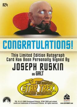 2005 Rittenhouse Star Trek: The Original Series: Art and Images - Autographs #A24 Joseph Ruskin Back