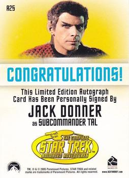 2005 Rittenhouse Star Trek: The Original Series: Art and Images - Autographs #A25 Jack Donner Back