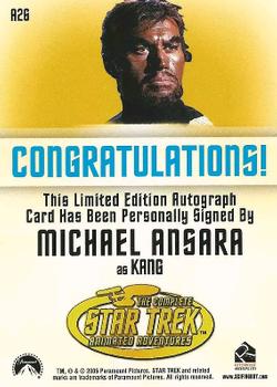 2005 Rittenhouse Star Trek: The Original Series: Art and Images - Autographs #A26 Michael Ansara Back