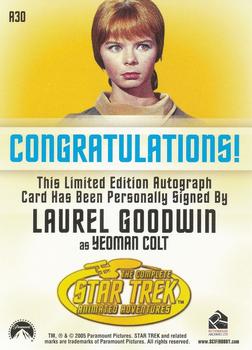 2005 Rittenhouse Star Trek: The Original Series: Art and Images - Autographs #A30 Laurel Goodwin Back