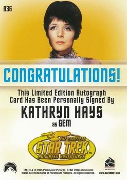 2005 Rittenhouse Star Trek: The Original Series: Art and Images - Autographs #A36 Kathryn Hays Back