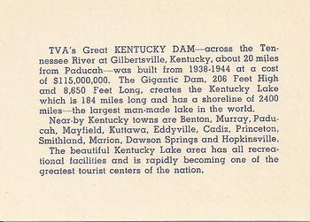 1952 Great Kentucky Dam / Beautiful Kentucky Lake #NNO Boating Enthusiasts and Swimmers alike enjoy Kentucky Lake Back