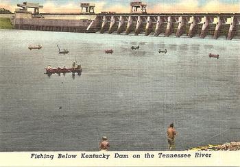 1952 Great Kentucky Dam / Beautiful Kentucky Lake #NNO Fishing Below Kentucky Dam on the Tennessee River Front